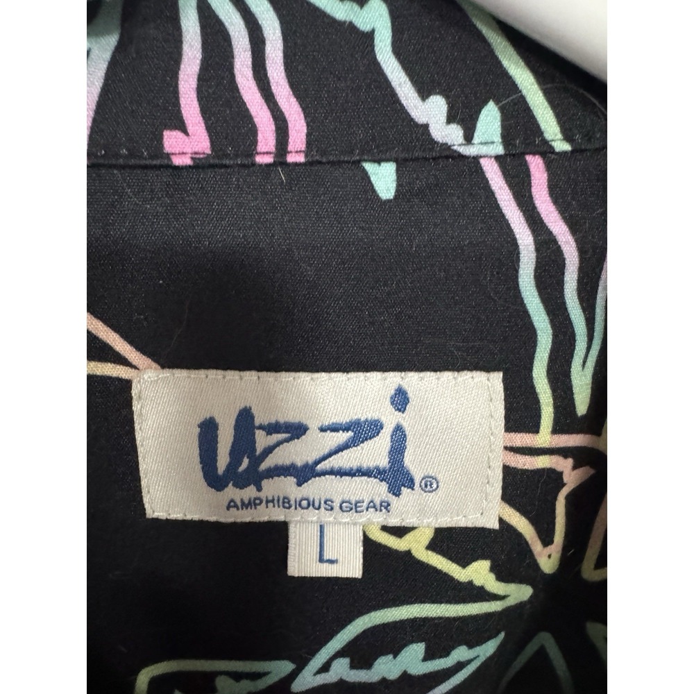 EUC Uzzi Casual Palm Tree Button Shirt Men's SZ Large Hawaiian Beach Party Luau - Picture 2 of 7